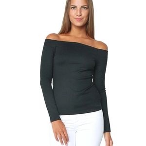 L'AGENCE Cynthia Off The Shoulder Navy Blue S